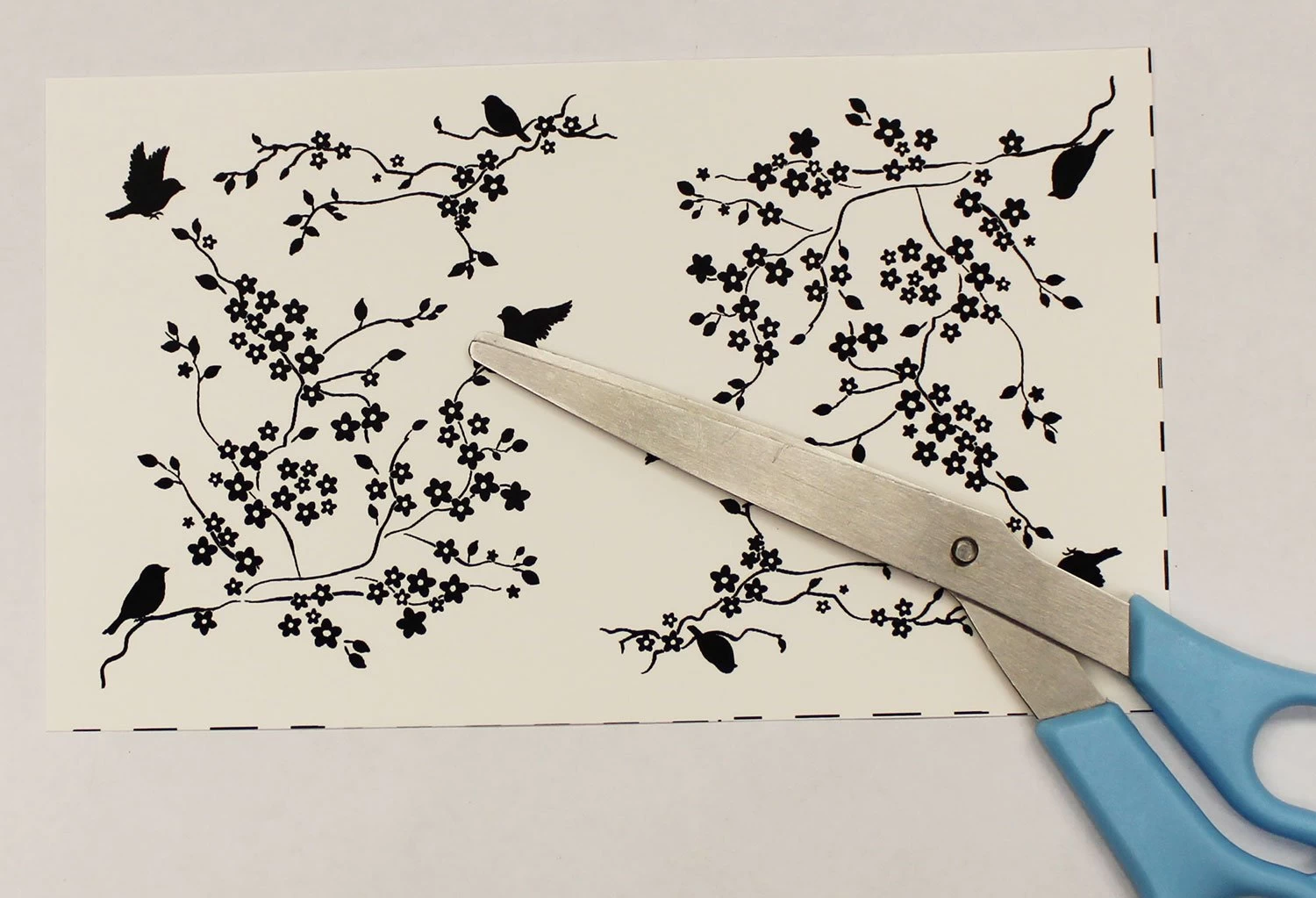 Birds Flowering Branch Black Enamel Decals - Image 4