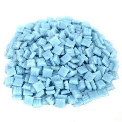 3/8" Snowcap Venetian Glass Tile - 1/2 Lb