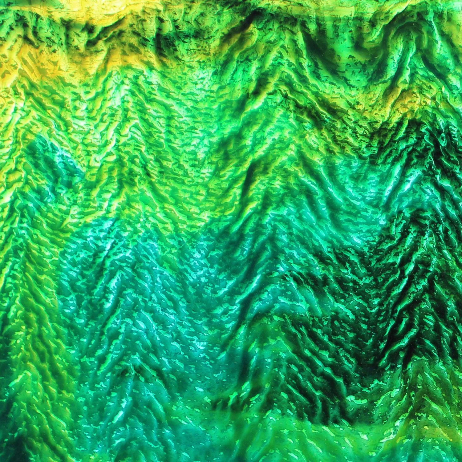 Uro Emerald, Chartruese And Turquoise Herringbone Ripple