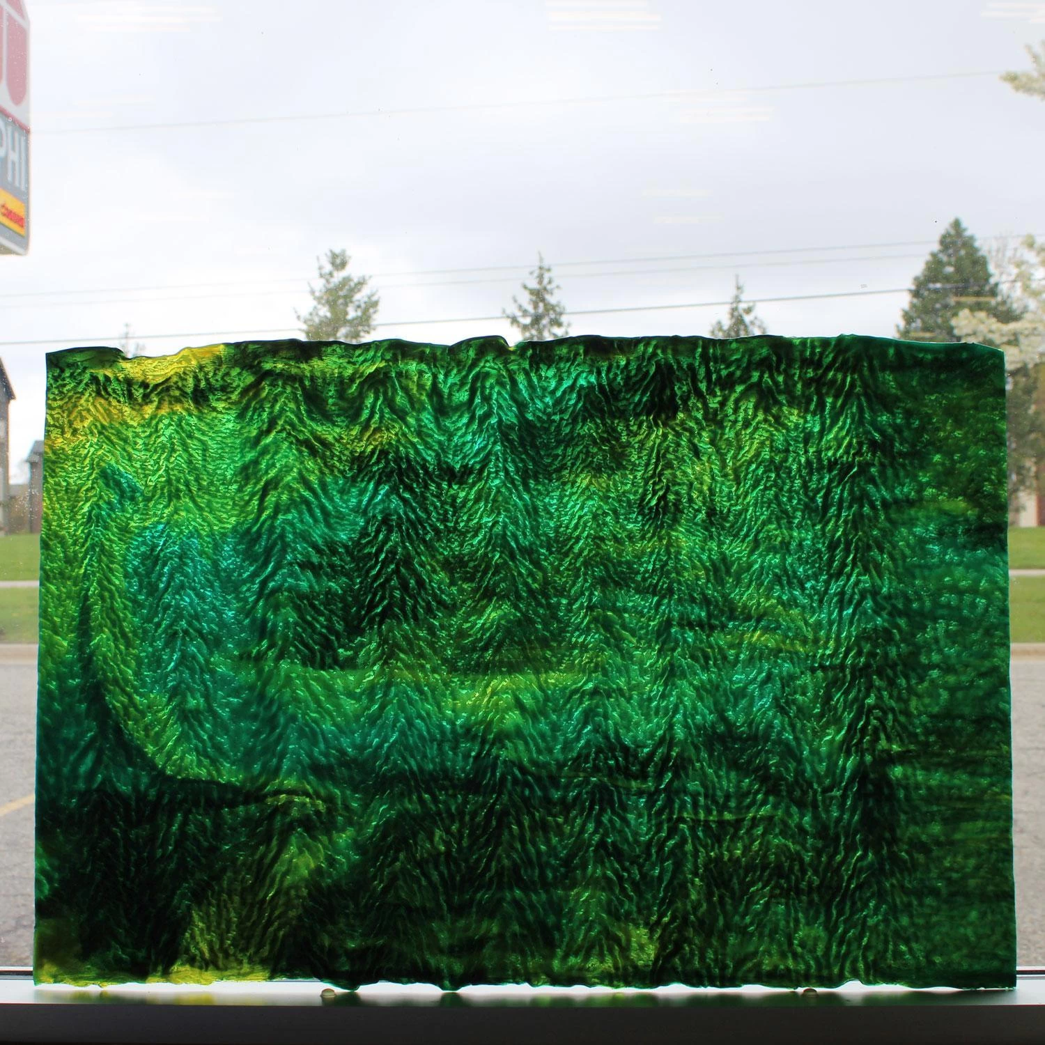 Uro Emerald, Chartruese And Turquoise Herringbone Ripple - Image 2