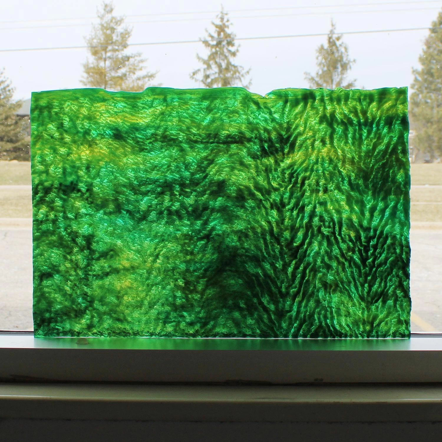 Uro Emerald, Chartruese And Turquoise Herringbone Ripple - Image 3