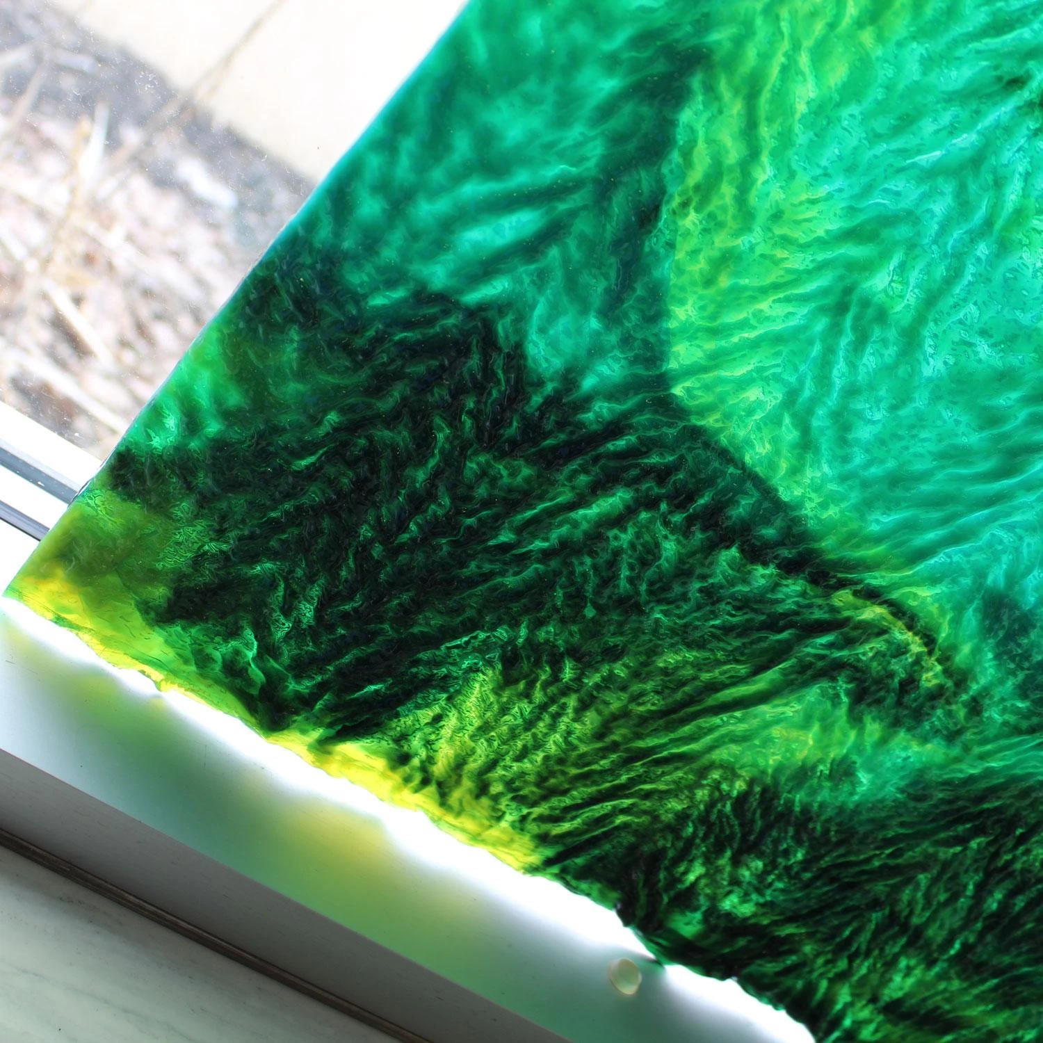 Uro Emerald, Chartruese And Turquoise Herringbone Ripple - Image 5