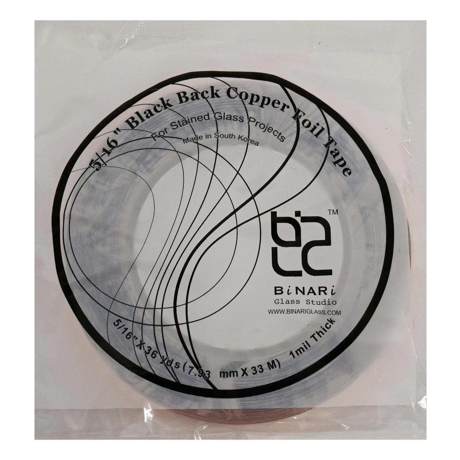 5/16" BiNARi Black Backed Copper Foil - 1.0 Mil
