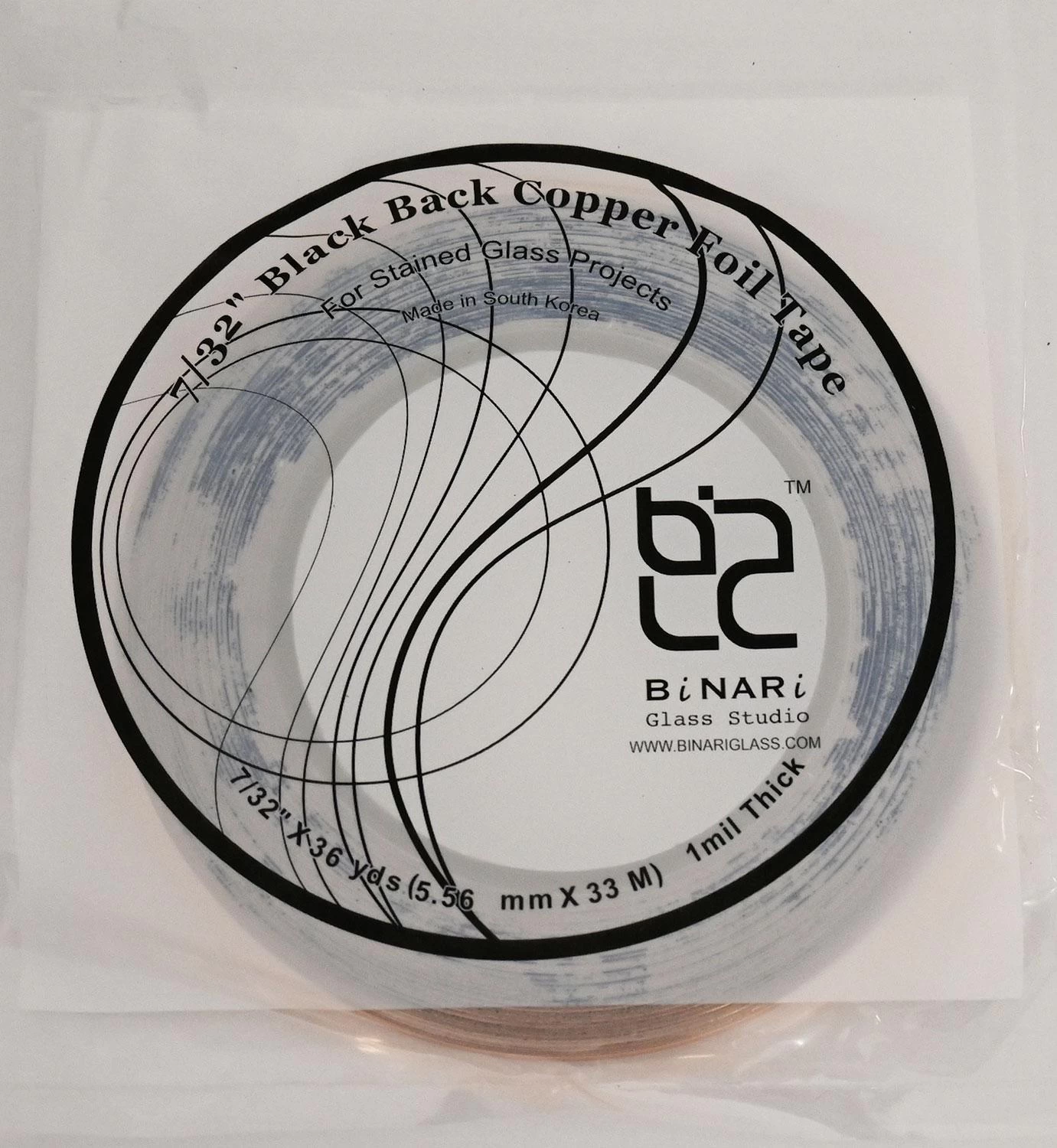 7/32" BiNARi Black Backed Copper Foil - 1.0 Mil